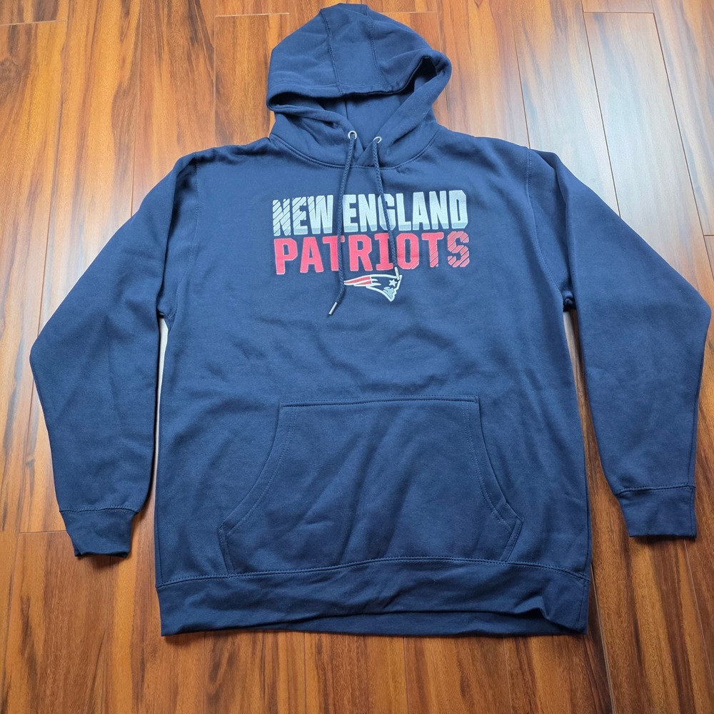 Fanatics New England Patriots Hoodie Navy Blue Mens Large NFL Sweatshirt - NWOT